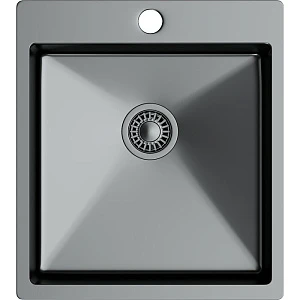 Мойка кухонная TopZeroTNL450.505 TITAN титан, 50,5х45 см