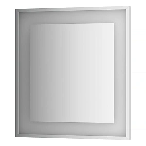 Зеркало EVOFORM LEDSIDE BY 2202 в багетной раме со светильником 70x75 см серое