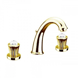 Смеситель Fiore Venere Sky Swarovski 13OO0628 для раковины с донным клапаном золото