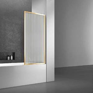 Душевая шторка на ванну Vincea VSB-41700FLG, 700х140, брашированное золото, стекло рифленое