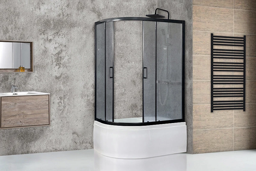 Душевой уголок Royal Bath RB 8120BK-C-BL 120х80х200 (матовое) правый