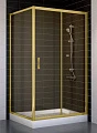 Душевой уголок Vegas Glass ZP+ZPV 100*90 09 05 профиль золото, стекло бронза - превью 1