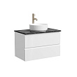 Тумба со столешницей Sancos Snob R 80 подвесная, столешница black sky, Bianco (с отверстием под смеситель)