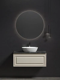 Мебель для ванной Sancos Very 100 подвесная, столешница black sky, Beige Soft (с отверстием под смеситель)
