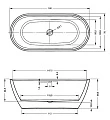 Акриловая ванна Riho Inspire B091004005 160х75 (заполнение через перелив) - превью 2