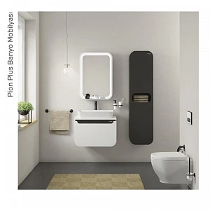Тумба с раковиной Creavit Pion Plus PN0070.01.BGR+UL060.6 подвесная, раковина белая