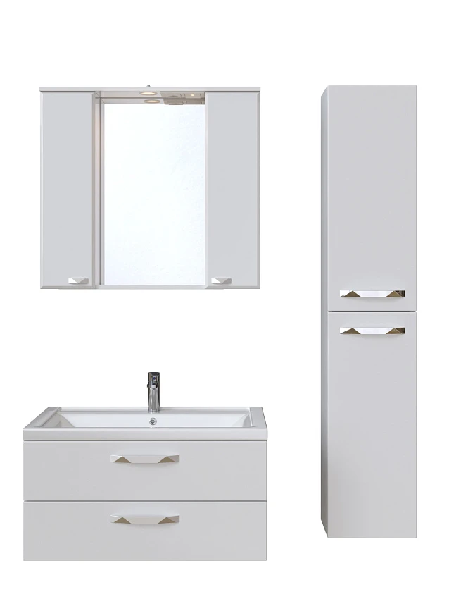 Мебель для ванной комнаты Sanstar Cristal 80 подвес, 2/ящ, белый