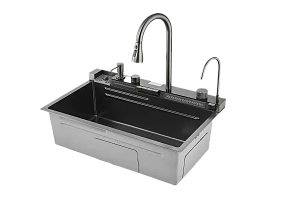 Мойка кухонная Savol S-SC001Q многофункциональная, с водопадом, графит