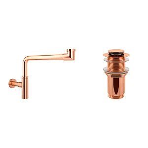 Акционный набор 2 в 1 Wellsee Drainage System 182127002, сифон для раковины, донный клапан, розовое
