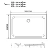 Душевой поддон Veconi Tezeo acrylic TZ04 90x120 - превью 1