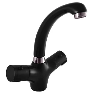 Смеситель Rav Slezak Dunaj Termostat TRM26.5CMATC для раковины, черный матовый/хром