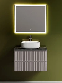 Мебель для ванной Sancos Snob T 80 подвесная, столешница black sky, Doha Soft (с отверстием под смеситель)