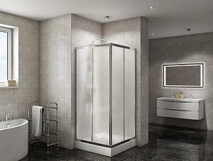 Душевой уголок BelBagno Due DUE-A-2-90-P-Cr 90х90 профиль хром, стекло рифленое