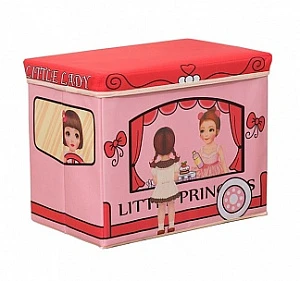 Коробка для игрушек Blonder Home Trailer Little Princess CVAN/37, розовая