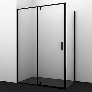 Душевой уголок WasserKRAFT Elbe 74P17 100x80x200 профиль черный, стекло прозрачное