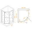 Душевой уголок RGW Passage PA-091B 100х120 профиль черный, стекло прозрачное - превью 2