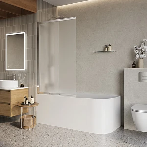 Шторка на ванну BelBagno Luce LUCE-VF-11-90/145-P-Cr 90х145 профиль хром, стекло матовое