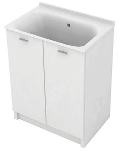 Тумба с хозяйственной раковиной Kerasan Aquadom 9164k3*0 без отверстия под смеситель, 75х50 см, белый матовый
