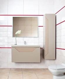 Мебель для ванной Бриклаер Брайтон 100 глиняный серый (раковина Фостер 100)