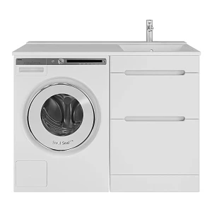 Тумба с раковиной SanStar Толедо 50 напольная, белая (раковина Персона 110 R)