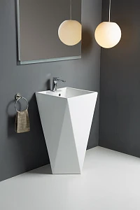 Раковина WeltWasser WW LEERBACH 460 GL-WT напольная 46х46х82 см, белая глянцевая