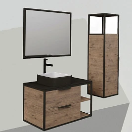 Мебель для ванной Grossman Лофт 90 веллингтон/металл черный